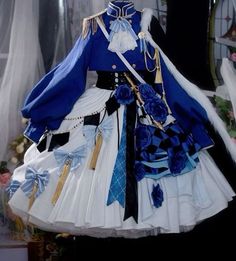 Japanese Idol Outfits, Outfit Ideas Fancy, Anime Outfit Ideas, Dresses Fantasy Gowns, Cosplay Inspiration, Anime Outfit, The Knight