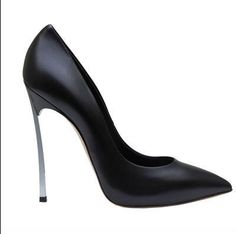 "Decollete Hi-Heels "Original"-Heels-Pisani Maura-Black-34-Pisani Maura" Simple Wedding Shoes, Zebra Heels, Ankle Pumps, Slip On Pumps, Metallic Heels, Leather High Heels, Fashion High Heels, Black High Heels, Suede Pumps