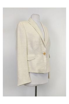 Add this sophisticated silk blazer to your professional wardrobe. Tailored to perfection, this blazer will be a staple for years to come. Size 10 100% silk Single button closure Collared Long sleeve Padded shoulders Mock front pockets Lined Bust 38.5" Waist 36" Shoulder to hem 22.5" Spring Semi-formal Structured Blazer, Structured Spring Semi-formal Blazer, Structured Long Sleeve Business Blazer, Spring Business Blazer With Structured Fit, Spring Structured Business Blazer, Spring Office Blazer Structured Fit, Silk Blazer, Professional Wardrobe, Mens Fashion Casual