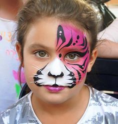 Face Painting Images, Princess Face Painting, Kitty Face Paint, Animal Face Paintings, Christmas Face Painting, Girl Face Painting, Face Painting Tutorials, Face Painting Easy, Kids Face Paint