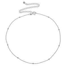 Adorn your neckline with this fabulous PRIMROSE sterling silver chain choker necklace. Adorn your neckline with this fabulous PRIMROSE sterling silver chain choker necklace. Clasp: spring ring Metal: sterling silver Chain length: 12 in. + 4-in. extender Chain width: 2.6 mm Packaging: decorative card Finish: polished Chain type: bead Color: Grey. Gender: female. Age Group: adult. Dainty Silver Choker Chain Necklace, Dainty Silver Choker With Delicate Chain, Dainty Silver Choker With Adjustable Chain, Silver Metal Delicate Chain Choker, Silver Metal Choker With Delicate Chain, Silver Ball Chain Choker Necklace, Necklace Clasp, Chain Choker Necklace, Ring Metal