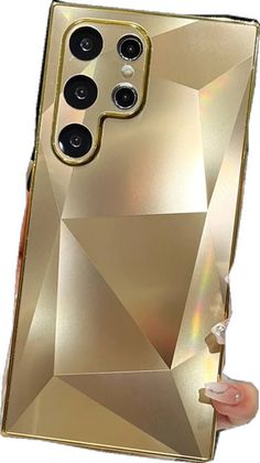 Luxury Gold Rectangular Phone Accessories, Diamond Phone Case, Luxury Diamonds, Phone Case For Samsung, Samsung S24, Samsung Galaxy S24, S24 Ultra, Case For Samsung, Gold And Silver