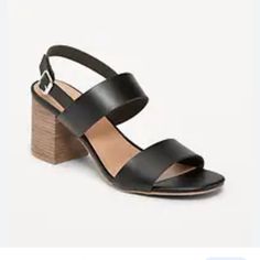 Nwt Old Navy Faux-Leather Strappy Block-Heel Sandals Color Black Jack Size 6 Pet And Smoke Free House Old Navy Flip Flops, Strappy Block Heel Sandals, Leopard Print Sandals, Navy Sandals, Rope Sandals, Blue Flip Flops, Strappy Block Heels, Ankle Tie Sandals, Strappy Sandals Flat