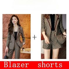 Farbe: Blazer, Blazer und Hose, Blazer und Shorts; Größe: S, M, L, XL, XXL, XXXL Winter Office Wear, Blazer E Short, Formal Pant, Work Wear Office, Solid Color Outfits, Office Uniform, Elegant Blazers, Straight Clothes, Stylish Blazer