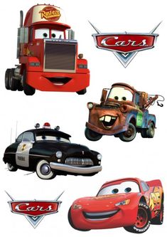 cars and trucks are depicted in this set of stickers for children's room decor