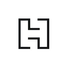 the letter h is made up of black lines on a white background, and it appears to be in two different font styles