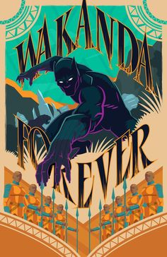 the poster for wakanda never shows an image of a black cat on a yellow background