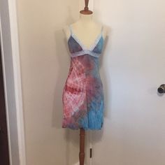 This Is A Brand New Love Tanjane Chemise. Soft And Stretchy Material With Lace Trim. Adjustable Strap Length. Measures 14.5 Inches Across The Bust And Is About 32 Inches In Length. Made In Southern California And Hand Dyed. Price Is Firm. Thanks For Looking. Fitted V-neck Summer Sleepwear, Fitted Blue V-neck Nightgown, Flirty Summer Sleepwear With Built-in Bra, Fitted Cotton V-neck Sleepwear, Fitted Chemise With Built-in Bra For Loungewear, Flirty Pink V-neck Sleepwear, Blue Cotton Camisole Sleepwear, Fitted Multicolor Sleepwear For Loungewear, Feminine Blue Sleepwear For Pajama Party