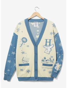 Harry Potter Hogwarts Icons Allover Print Cardigan - BoxLunch Exclusive Harry Potter Items Products, Harry Potter Sweater, Harry Potter Clothes, Harry Potter Hogwarts Castle, Harry Potter Hedwig, Loungefly Mini Backpack, Harry Potter Items, Hogwarts Crest, Hogwarts Castle