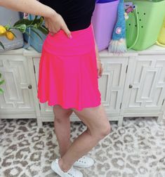 Skorts are a MUST for summer! Athletic Skort, Skorts, Work Out, Neon Pink, To Work, Must Haves, Neon, Pink, How To Wear