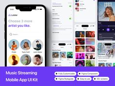Create beautiful music apps with "Luister". This Music Player Mobile App UI Kit features ready-to-use components, minimalist designs, and flexible layouts. Perfect for music players, audio apps, or any project that needs clean and modern app design.

Music player UI design, app design templates, audio app UI, mobile music apps, simple UI for music, app development tools, minimalist app design, pre-designed music layouts, app design inspiration, music app development