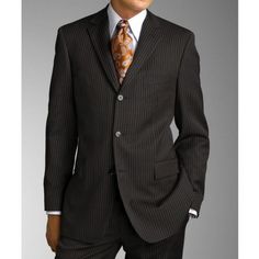 Undeniably Sharp, Made Of A Fine Wool With Pinstriping For A Very Polished Look. Jacket: Three-Button Front; Front Flap Pockets, Chest Pocket, Inside Pockets; Side Vents; Lined. Pants: Flat Front; Relaxed Fit; Hook-And-Eye Tab Closure; Slant Pockets; Lined To The Knees. Unfinished Hems; Bring These Pants To A Nordstrom Store Near You For Hemming At No Charge. Wool; Dry Clean. By Hugo Boss; Made In The Usa. Sz 38r, Comes W Macy's Hanger And Dust Bag Like New, Pressed And Dry Cleaned Ready To Go Boss Suits, Lined Pants, Boss Black, Pinstriping, Nordstrom Store, Ready To Go, Polished Look, Flap Pocket, Black Stripes