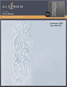 the front and back of a white paper with an intricate design on it