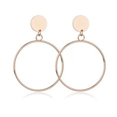 Material: Copper AlloySize: 4.5cmWeight: 11gDesign: Clip-On Hoop Circle Dangle EarringsColor: Silver, Yellow Gold, Rose Gold Holiday Party Earrings, Golden Fashion, Travel Inspired Jewelry, Geometric Circle, Round Stud Earrings, Girly Jewelry, Rose Gold Earrings, Accessories Rings, Ear Studs