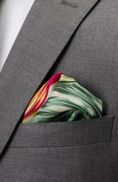 This tropical set cut from a smooth silk blend brings a fresh vibe to formalwear. 3"W x 59"L tie; 11" square 75% silk, 25% polyester Dry clean Imported Classic Multicolor Silk Scarf For Formal Occasions, Summer Formal Suit And Tie Accessories With Pocket Square, Multicolor Luxury Silk Scarf For Formal Occasions, Luxury Multicolor Silk Scarf For Formal Events, Luxury Multicolor Silk Scarf For Formal Occasions, Formal Silk Suit And Tie Accessories With Pocket Square, Formal Silk Suit Accessories With Pocket Square, Elegant Multicolor Pocket Square For Formal Occasions, Elegant Multicolor Pocket Square For Formal Wear