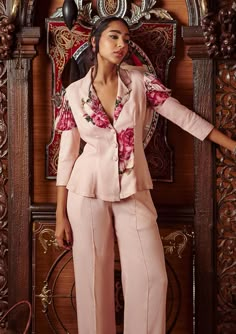 Kalista-Eisabella Blush Pink Co-Ord Set-INDIASPOPUP.COM Co Ord Blazer And Pants, Work Coord Sets, Latest Indian Wear For Women, Blazer Co Ord Set, Office Wear Coord Set, Coord Sets For Women Office, Western Cord Set Women, Hand Painted Co Ord Set, Blazer Co Ord Set Women