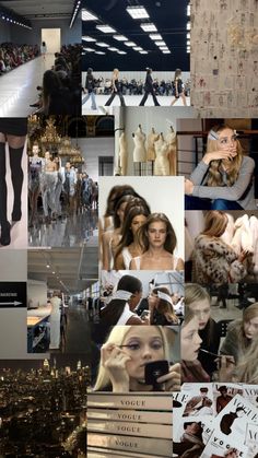 the collage shows many different images of models