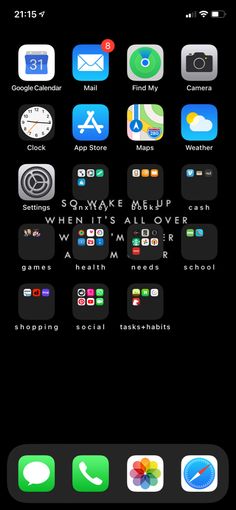 an iphone screen with various icons on it