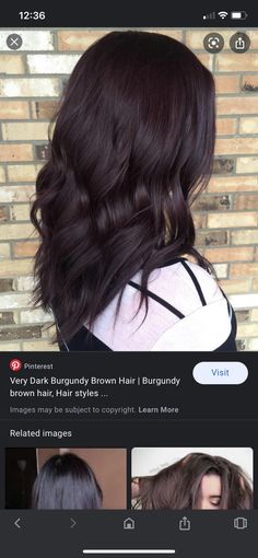 Purple Tinted Hair, Chocolate Cherry Hair Color, Blackberry Hair Colour, Burgundy Brown Hair, Dark Burgundy Hair, Black Cherry Hair Color, Pelo Chocolate, Purple Brown Hair, Black Cherry Hair