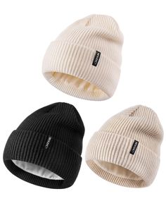 PRICES MAY VARY. Skin-Friendly Quality Material: The unisex beanie hats are knitted by high quality acrylic, extremely comfortable and stretchy, easy to put on and take off. The inside is soft touch fleece lining, it is warm and cozy, offering great heat retention and providing you with warmth and comfort. Value and Accessibility: This beanie is unisex for women and men. It is available in a variety of colors; the classic and simplest solid color design matches most your dressing styles, forming Beanies Women, Beanies For Men, Skull Hat, Hams, Winter Hats For Women, Winter Beanie, Body Warmer, Skull Cap, White Beige