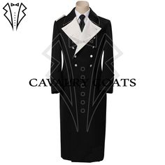 New Men Black Wool General Officer Frock Coat, 18th Century Military Style Officer Jacket, Military Frock Coat By Cavalry Coats With Worldwide Shipping ARTICLE DESCRIPTION CHARACTERISTICS: 100% wool Custom Fit Style. Main color: Black Professionally stitched Size Specifications: To guarantee the perfect fit, we require the following measurements: 1. Chest Size: Measure the circumference of your chest at its broadest point. 2. Waist Size: Measure around your natural waistline, usually the narrowe Victorian Style Formal Long Coat, Formal Fitted Blazer With Epaulettes, Victorian Formal Outerwear With Buttons, Winter Formal Blazer With Epaulettes, Military Uniforms Long Sleeve Formal, Military Style Long Sleeve Formal Uniforms, Formal Military Double-breasted Outerwear, Formal Military Uniform With Long Sleeves, Military Style Fitted Uniform For Formal Occasions