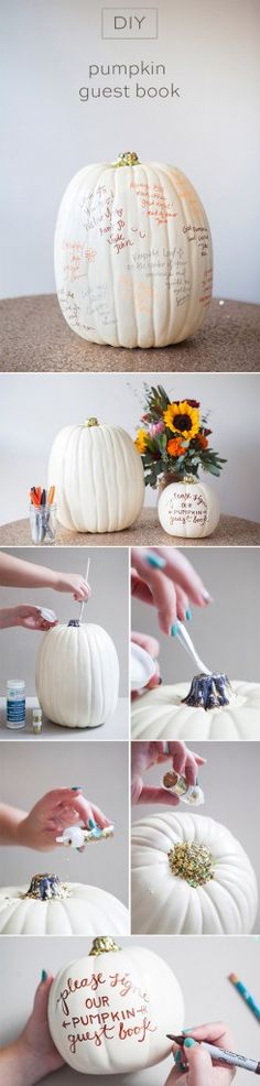 the instructions for how to decorate a pumpkin