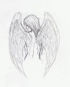 Angel by icyreiatsu on DeviantArt Angel Sitting Drawing, How To Draw Angel, Drawing Templets, Drawing Ideas Angel, Angel Drawing Sketches, Draw Sea Animals, Angle Drawing, Drawing Wings, Draw Sea