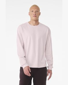 Unisex Heavyweight Long-Sleeve T-Shirt - SOFT PINK - 3XL | Bella + Canvas Heavyweight Long-Sleeve T-Shirt in Soft Pink Size 3XL | Cotton Pink Basic Sweatshirt With Relaxed Fit, Pink Relaxed Fit Basic Sweatshirt, Pink Oversized Long Sleeve T-shirt, Pink Long Sleeve Soft-washed T-shirt, Pink Soft-washed Long Sleeve T-shirt, Pink Long Sleeve Top With Soft-washed Detail, Soft-washed Pink Long Sleeve Tops, Pink Long Sleeve Soft-washed Top, Pink Soft-washed Long Sleeve Tops