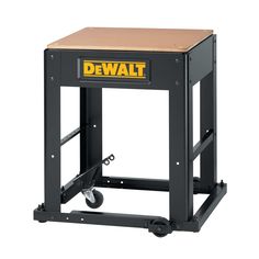 a dewt work bench with wheels on it