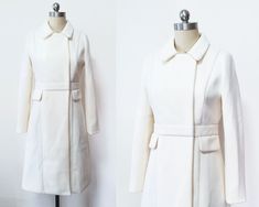 White Long Wool Coat For Formal Occasions, Classic White Long Wool Coat, Classic White Wool Coat For Formal Occasions, Classic White Wool Coat For Spring, Elegant White Long Wool Coat, White Long Wool Coat For Work, White Long Wool Coat For Spring, White Wool Coat For Spring Workwear, White Wool Coat For Formal Winter Occasions