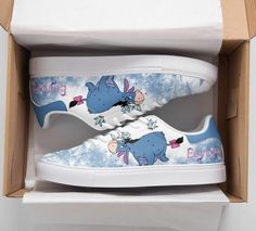 Winnie The Pooh Eeyore In Snow Low Top Leather Skate Shoes  Tennis Shoes  Fashion Sneakers Lightweight construction with breathable mesh fabric provides a comfortable and flawless fit. Winnie The Pooh Eeyore, Fashion Tennis Shoes, Shoes Tennis, Expressive Fashion, Dinosaur Print, Classic Silhouette, Custom Shoes, Skate Shoes, Fashion Sneakers