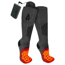 Give cold feet the boot with the ActionHeat� Wool 3.7V Rechargeable Heated Socks 2.0 with Remote. These ActionHeat socks feature a built-in heating system that uses removable 3.7V rechargeable batteries (included) that sit inside dedicated pockets to provide up to 7 hours of warmth on a single charge. A convenient remote control lets you cycle through 3 heat settings, warming to 100�F on low, 120�F on medium, and 140�F on high. Boasting a comfy 50% wool/ 48.5% cotton/1.5% spandex construction, t Wool Blend Socks, Heated Socks, 7 Hours, Tractor Supply, Hunting Clothes, 12th Man, Technology Design, Boot Socks, Black Accents