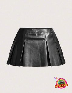 Black PU leather mini skirt. 2nd and 3rd pic are real pics of the actual skirt. Skirt is a skort (shorts attached under the skirt Edgy Pleated Mini Skort, Edgy Pleated Mini Skirt, Y2k Mini Skirt For Club, Y2k Mini Skirt For Club Wear, Rock Style Mini Length Bottoms For Club, Rock Style Pleated Mini Skirt For Spring, Spring Rock Style Pleated Mini Skirt, Y2k Mini Pleated Skirt, Y2k Pleated Mini Skort