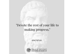 an image with the quote above it that says, devoted the rest of your life to making progress