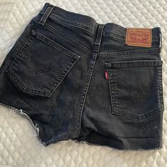 Brand New Levi’s Black Denim Shorts Levis Black Jeans, 501 Jeans, Freshman Year, Levi Jeans 501, Levi Shorts, Black Denim Shorts, Black Shorts, Christmas List, Black Denim