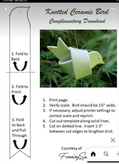 the instructions for how to make an origami bird