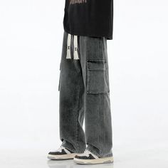 SPECIFICATIONS Autumn New Men Cargo Jeans Baggy American High Street Y2K Multi-pocket Youth Overalls Fashion Streetwear Vintage Wide Leg Pants Brand Name: BLEASENDY Closure Type: Elastic Waist Applicable Scene: Daily Fabric Type: Stripe Applicable Season: Four Seasons Style: chic Origin: Mainland China CN: Guangdong Ge Vintage Wide Leg Pants, Style Salopette, American Street Fashion, Overalls Fashion, Street Y2k, Mens Work Pants, Denim Decor, Streetwear Mode, Carhartt Pants