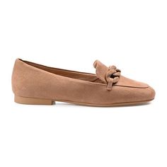 The Cordell flats by Journee Collection are the perfect finishing touch for your professional outfits. These slip-on loafers are crafted with vegan leather and include a 4 mm tru comfort foam insole, wide-width footbed, and roomy square toe for exceptional comfort. The twin notch details at the topline and covered chain accent lend an air of sophistication to the design. Make the Cordell flats your go-to for a polished and comfortable look.Features: ComfortClosure Type: Slip-OnFootwear Technolo… Square Toe Loafers, Loafers Beige, Shoes Loafers, Journee Collection, Professional Outfits, Leather Loafers, Everyday Look, Memory Foam, Vegan Leather