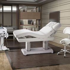 Lovisa 5-Motor Electric Spa & Wellness Table (2249) Med Spa Design Luxe, Spa Room Ideas Estheticians Luxury, Esthetician Table, Medspa Office, Facial Spa Room Ideas, Day Spa Interiors, Wellness Spa Interior Design, Luxury Spa Aesthetic, Med Spa Design