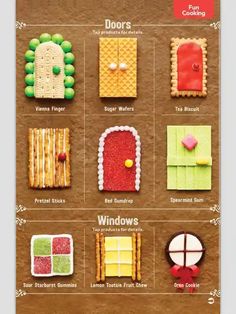 an image of some cookies that are made to look like different types of doors and windows