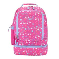 Bring convenience to your kid's school time with the 2-in-1 17-Inch Backpack and Insulated Lunch Bag from Bentgo. This backpack features a fun print and comes with spacious compartments to help keep their tablet, notebooks and textbooks contained, along with built-in pockets for organizing and storing smaller items. It's designed with a built-in, insulated lunch bag at the bottom and boasts a lightweight, water-resistant design. Plus, this water-resistant backpack has padded back and straps for Pink Lunch Bag, Butterfly Backpack, Bentgo Kids, Water Resistant Backpack, Butterfly Kids, Backpack Lunch Bag, Rainbow Butterfly, Pink Rainbow, Tablet Sleeve