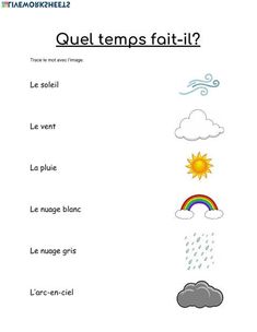 a sheet with the words quel temps fail