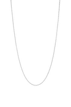 Looking for a simple chain to close of that empty spot in your stack? A task which this Chain Necklace completes to perfection. Add charms to create a style which is customized to match your unique personality. Plating: White rhodium plated Metal: Recycled Sterling Silver Length: 25.6 inches Adjustable chain White Gold Necklace With Adjustable Chain For Everyday, Everyday White Gold Necklace With Adjustable Chain, Minimalist Sterling Silver Link Charm Necklace, Everyday White Gold Charm Necklace With Cable Chain, Everyday Silver Necklace With Rolo Chain, Everyday White Gold Charm Necklace With Delicate Chain, Everyday White Gold Link Necklace, Everyday Silver Necklace With Cable Chain, Minimalist Silver Oval Link Necklace