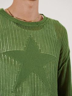 ⚡️Free Shipping 2022 Star Jacquard Crochet Knit Top Green L under $29.00 in Sweaters at AnotherChill.com Online. Style: Casual/Street/Sweet/Y2K/Vintage/Punk. Fabric Content: Acrylic Blend. Fit Type: Regular fit. Neckline: Crew Neck. Sleeve Length: Long Sleeve. : Updated this trendy lightweight crochet knit layerings for fall. Shaped to a fitted silhouette, features a design of star jacquard to the front, with drop shoulders and flare cuffs detailing.. ✓2022 SUMMER OUTFITS. Check reviews and buy Jaded London Star Sweater, Star Knit Sweater, Star Shirt Outfit, Jaded Man, Star Sweaters, Punk Fabric, Star Jumper, Harajuku Grunge, Glass Closet