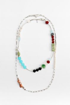 TWO PACK OF BEADED STONE NECKLACES - Silver | ZARA United States Multicolor Metal Beaded Necklaces, Multicolor Beaded Metal Necklaces, Multicolor Metal Beaded Necklaces For Party, Multicolor Metal Necklace With Beaded Chain, Multicolor Beaded Metal Necklace, Multicolor Metal Beaded Necklaces With Round Beads, Zara Multicolor Jewelry As A Gift, Colorful Beaded Long Metal Necklace, Elegant Multicolor Metal Beaded Necklaces