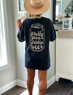 Pretty Good At Drinking Beer Shirt - Comfort Colors, 2000's Country Shirt, Western Graphic Tee, Billy Currington Tee, Billy Currington Shirt ϟ High quality, direct-to-garment ink printed. ϟ ✦ Fit + Quality ✦ These UNISEX Comfort Colors tees are like a well-loved favorite - they wash well and are easy to wear. ✦ 100% ringspun cotton ✦ Preshrunk, soft-washed, garment-dyed fabric ✦ Twill taped shoulder-to-shoulder ✦ Set-in sleeves ✦ Double-needle stitched sleeves and bottom hem ✦ 1" ribbed collar with double-needle topstitched neckline Washing & Drying Instructions: ✦ Turn inside out. ✦ Wash with cold/warm water. ✦ Do not use bleach. ✦ Don't tumble dry - hang dry or lay flat to dry. ✦ Returns + Shipping ✦ My items are made to order - because of this, I am not accepting returns. If there are a Southern Graphic Tees, Western Tee Shirts, Country Graphic Tees, Billy Currington, Country Concert Shirts, Country Girl Shirts, Cricut Shirts, Country Tees, Western Tee