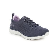 Elevate your comfort and style with the Women's Skechers Virtue 104437 Shoes. Featuring a sleek design and plush support, they're perfect for daily adventures with a touch of flair. Whether you're out in the city or on-the-go, these shoes keep you feeling fabulous! Skechers Memory Foam™ cushioned comfort insole, Crafted with 100% vegan materials, Knit upper with stretch laces, Skechers® logo detail, Machine washable,1/4-inch heel height, Flexible traction outsole | Women's Skechers Virtue 104437 Purple Sporty Sneakers, Sporty Purple Sneakers, Purple Synthetic Sneakers With Ortholite Insole, Casual Purple Sneakers With Ortholite Insole, Navy Purple, Skechers Women, 4 Inch Heels, Skechers Shoes, Stretch Lace