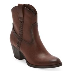 Slip into the comfort and trendy style of these Frye and Co. women's Daxx cowboy boots made from a soft faux leather. They have a side braided detail with an almond-toe, a stacked heel with pull-on tabs and a side zip fastening for easy-on-and-off. Wear them with everything from shorts to dresses to jeans.Features: Comfort, CushionedClosure Type: ZipperFootwear Technology: Eva CushioningShaft Circumference: 10 1/2 InchesBoot Shaft Height: 4 3/4 InchesShoe Heel Height: 2 InchesUpper/Outer Base Ma Stacked Heel Boots For Western-themed Fall Events, Fall Boots With Stacked Heel For Western-themed Events, Fall Ankle Moto Boots For Western-themed Events, Western-themed Ankle Moto Boots For Fall, Country Style Ankle Boots For Western-themed Events, Wide Calf Boots For Country Events In Fall, Western-themed Fall Ankle Moto Boots, Country Style Mid-calf Boots For Western-themed Fall Events, Western Moto Boots With Stacked Heel For Fall