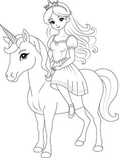 a girl riding on the back of a unicorn