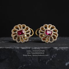 Diamond studs - 925 silver Jewelry,South Indian Jewelry,bridal earrings,Indian Wedding Jewelry,pure Silver indian jewelry - SHABURIS Bridal Earrings Indian, Silver Indian Jewelry, Silver Jewellery Indian, Chandbali Earrings, Earrings Indian, South Indian Jewelry, All Gems, Jewelry Care Instructions, Indian Wedding Jewelry